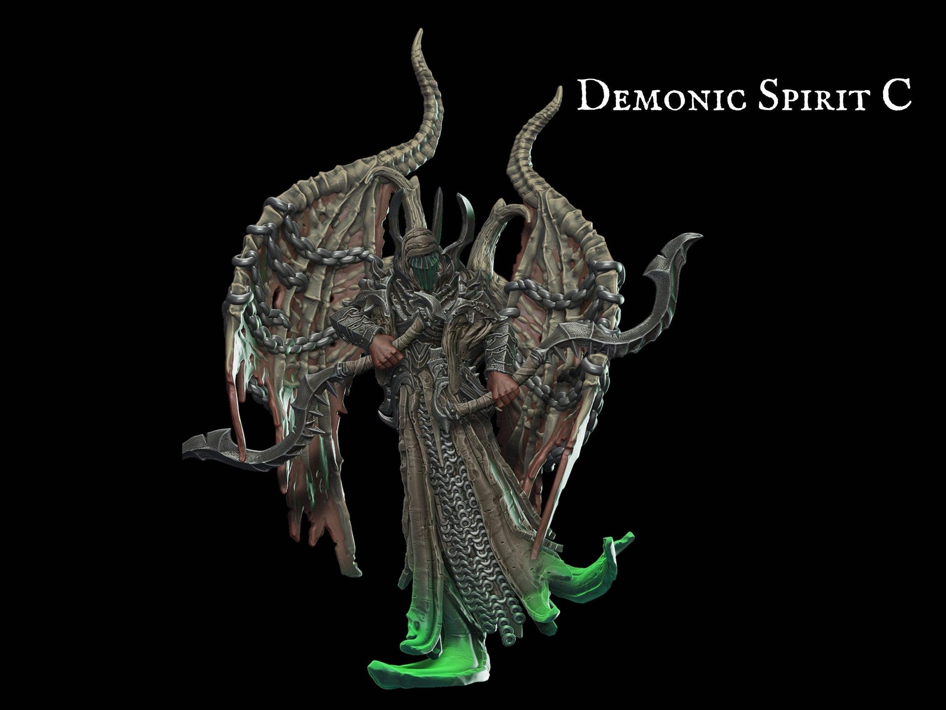 Demonic Spirit DnD Miniature - 3 Poses - 28mm scale Tabletop gaming DnD Miniature Dungeons and Dragons, dnd 5e - Plague Miniatures