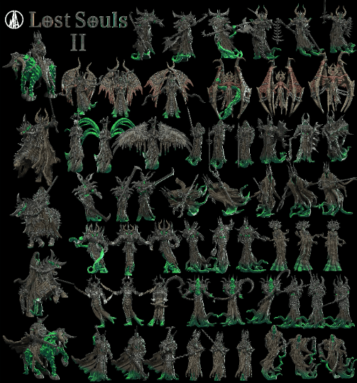 Demonic Spirit DnD Miniature - 3 Poses - 28mm scale Tabletop gaming DnD Miniature Dungeons and Dragons, dnd 5e - Plague Miniatures