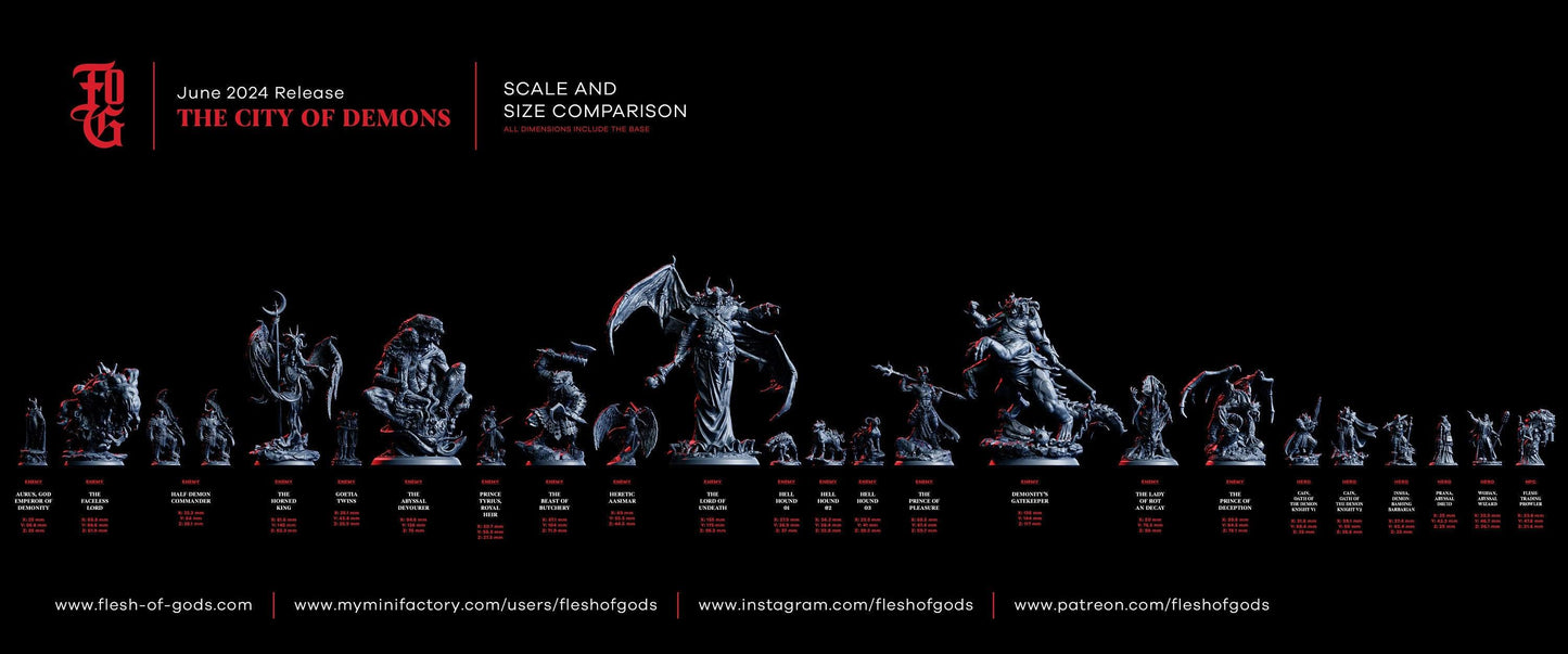 Demonity's Gatekeeper Miniature | Infernal Guardian Figure | 75mm Base - Plague Miniatures