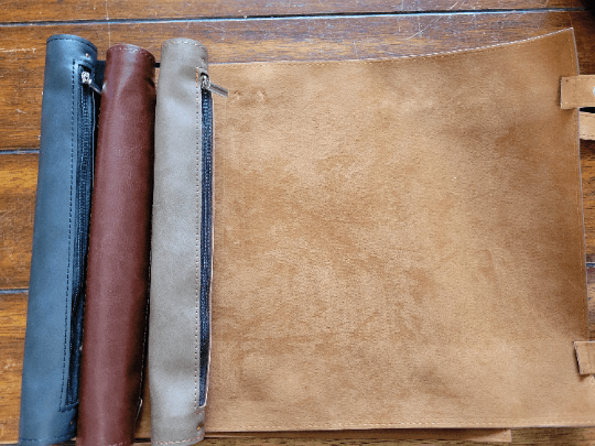 Dice Mat, dice storage and scroll of rolling mat, felt and leather dnd dice mat for RPG Tabletop gaming, custom Dice mat - Plague Miniatures