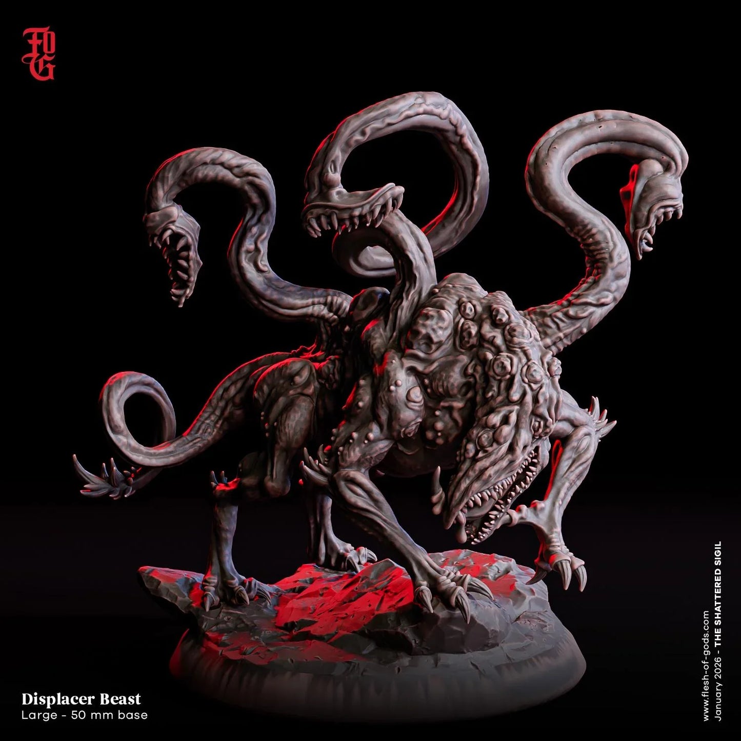 Displacer Beast Miniature | Large Monstrosity Monster Figurine | 50mm Base - Plague Miniatures