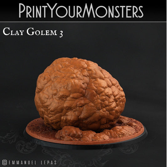 DnD Clay Golem Miniature | Print Your Monsters | Tabletop gaming | DnD Miniature | Dungeons and Dragons, DnD 5e monster miniature - Plague Miniatures shop for DnD Miniatures