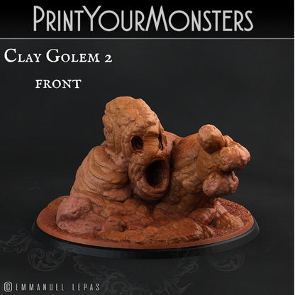 DnD Clay Golem Miniature | Clay Construct Figurine - Plague Miniatures