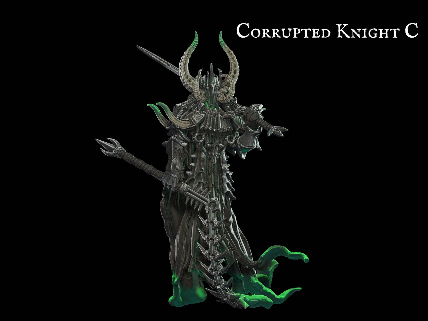 DnD Corrupted Knight Miniature - 28mm scale Tabletop gaming DnD Miniature Dungeons and Dragons,ttrpg dnd 5e dungeon master gift - Plague Miniatures