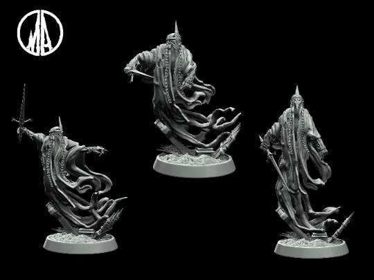 DnD Damned Spirit Miniature - 3 Poses - 28mm scale Tabletop gaming DnD Miniature Dungeons and Dragons, ttrpg dnd 5e - Plague Miniatures shop for DnD Miniatures