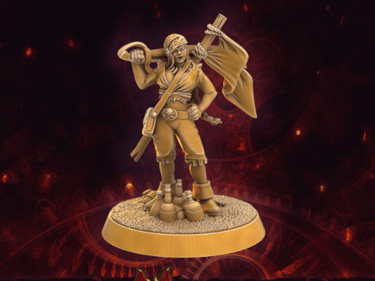 DnD Female Human Pirate miniature - 32mm scale Tabletop gaming DnD Miniature Dungeons and Dragons, wargaming dnd pirate figurine - Plague Miniatures