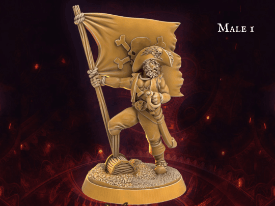 DnD Female Human Pirate miniature - 32mm scale Tabletop gaming DnD Miniature Dungeons and Dragons, wargaming dnd pirate figurine - Plague Miniatures