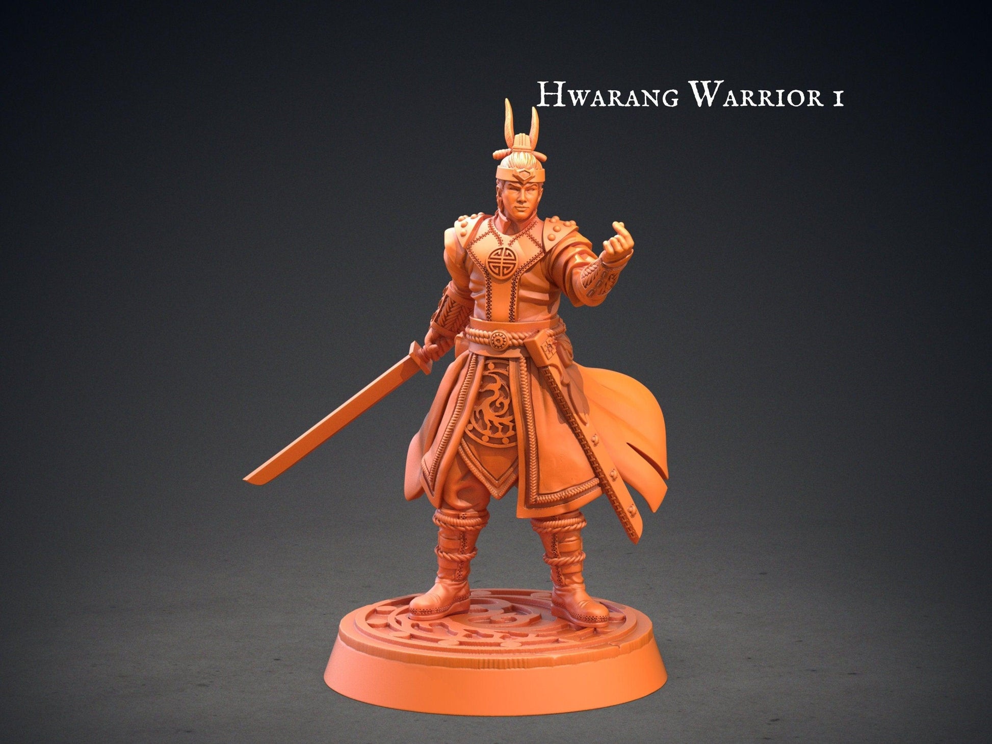 DnD Hwarang Warrior miniature | Clay Cyanide | Korean Mythology | Tabletop Gaming | DnD Miniature | Dungeons and Dragons | Korean Warriors mini - Plague Miniatures shop for DnD Miniatures