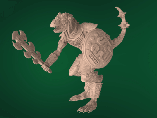 DnD Lizard Fighter Miniature | Hybrid Monster for Tabletop gaming | 32mm Scale - Plague Miniatures