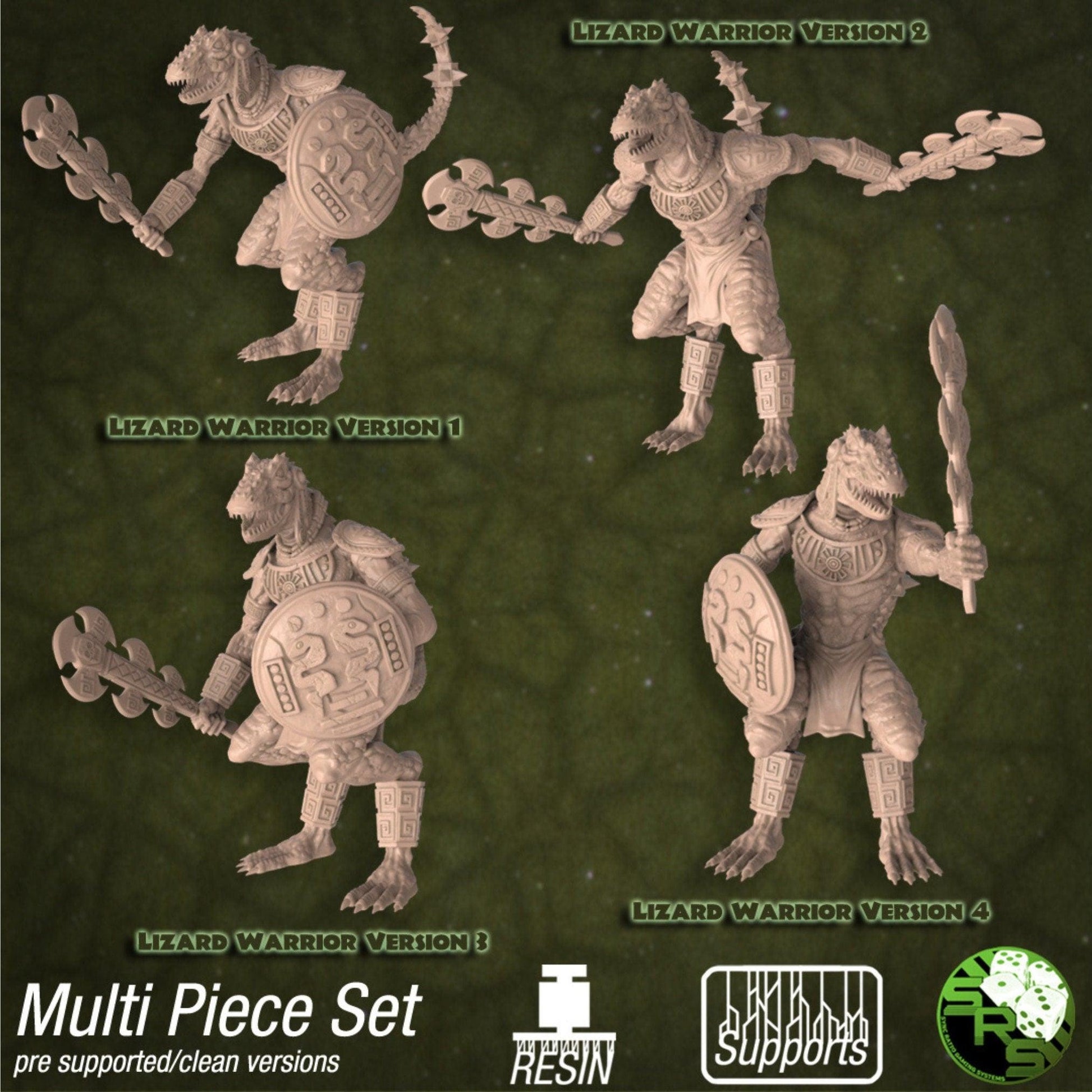 DnD Lizard Fighter Miniature | Hybrid Monster for Tabletop gaming | 32mm Scale - Plague Miniatures