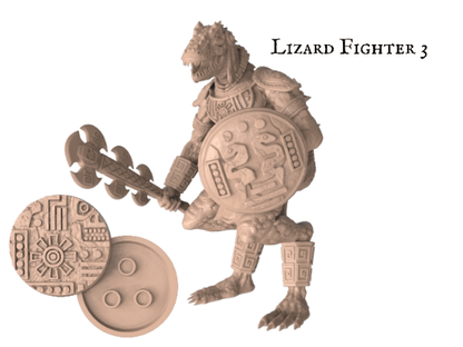 DnD Lizard Fighter Miniature | Hybrid Monster for Tabletop gaming | 32mm Scale - Plague Miniatures