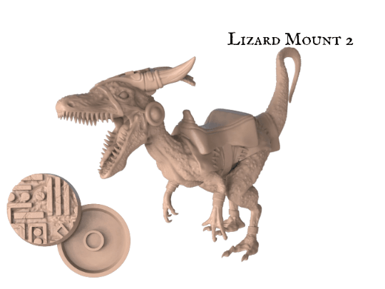 DnD Lizard Mount - 25mm base | 32mm scale | Tabletop gaming DnD Miniature Dungeons and Dragons,dnd monster manual - Plague Miniatures