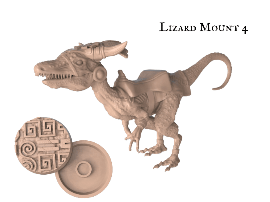 DnD Lizard Mount - 25mm base | 32mm scale | Tabletop gaming DnD Miniature Dungeons and Dragons,dnd monster manual - Plague Miniatures