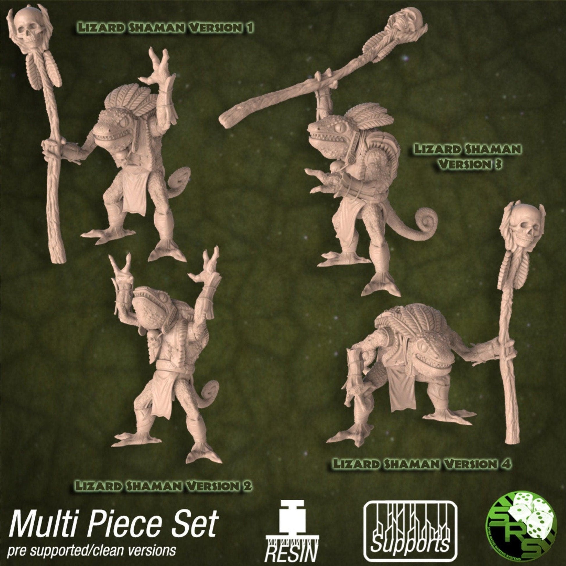 DnD Lizard Shaman - 32mm base | 32mm scale | Tabletop gaming DnD Miniature Dungeons and Dragons,dnd lizard druid - Plague Miniatures shop for DnD Miniatures
