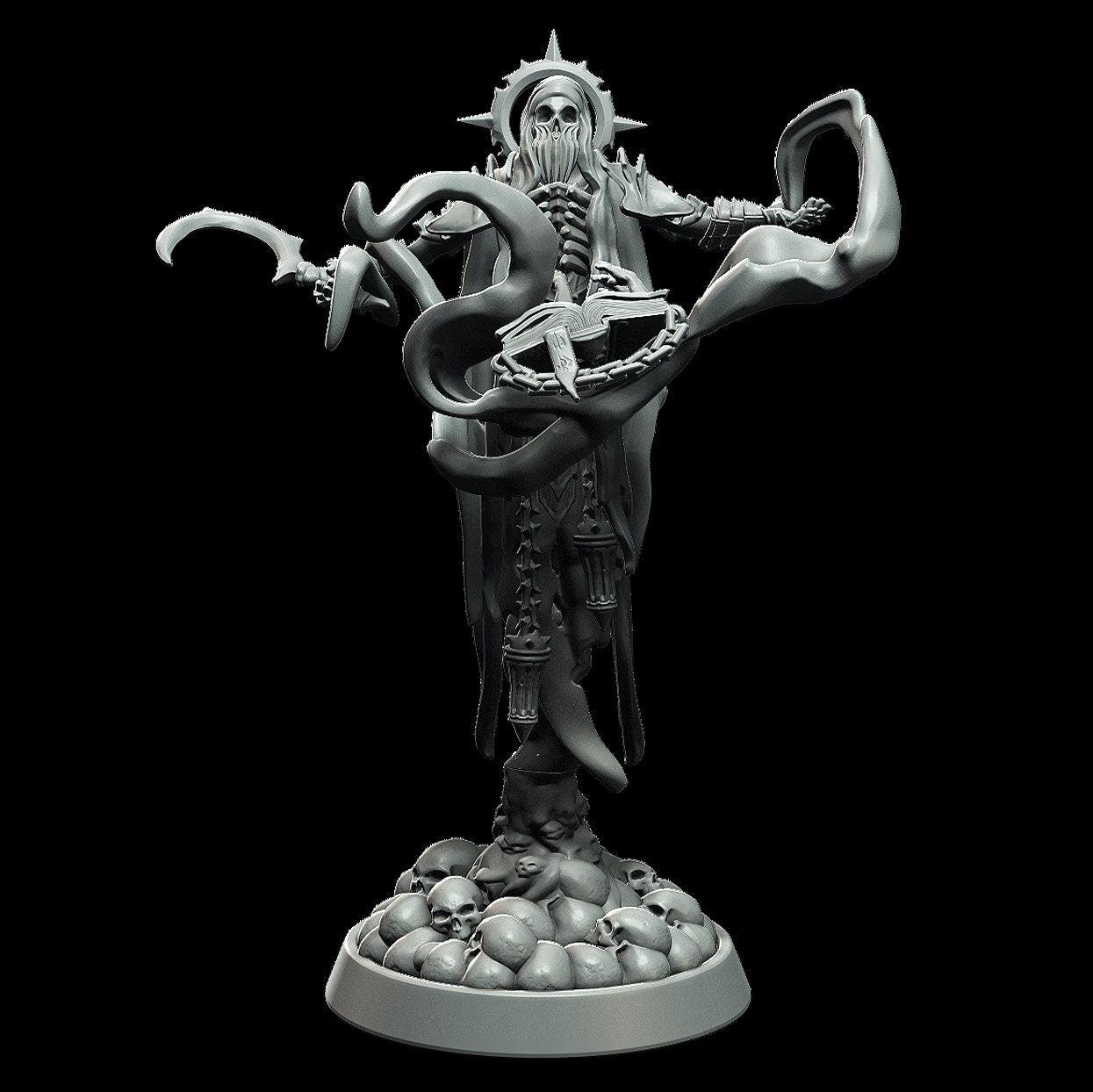 DnD Necromancer Miniature Skeleton Miniature Undead Miniature - 3 Poses - 28mm scale Tabletop gaming DnD Miniature Dungeons and Dragons,dnd 5e - Plague Miniatures