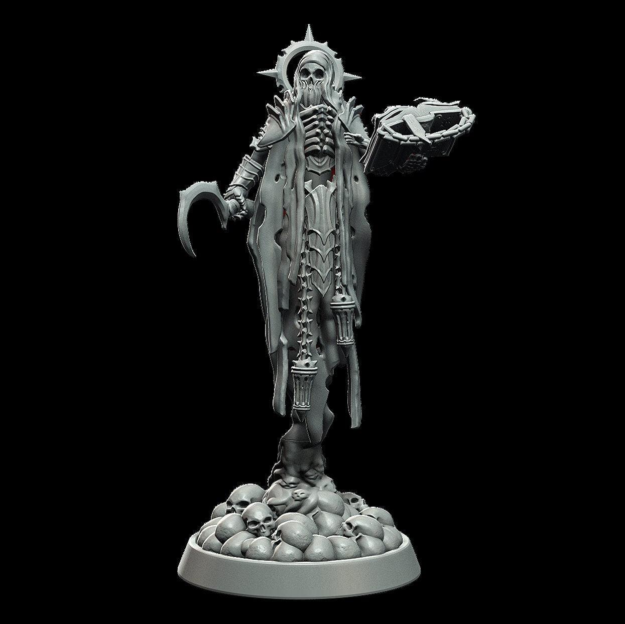 DnD Necromancer Miniature Skeleton Miniature Undead Miniature - 3 Poses - 28mm scale Tabletop gaming DnD Miniature Dungeons and Dragons,dnd 5e - Plague Miniatures