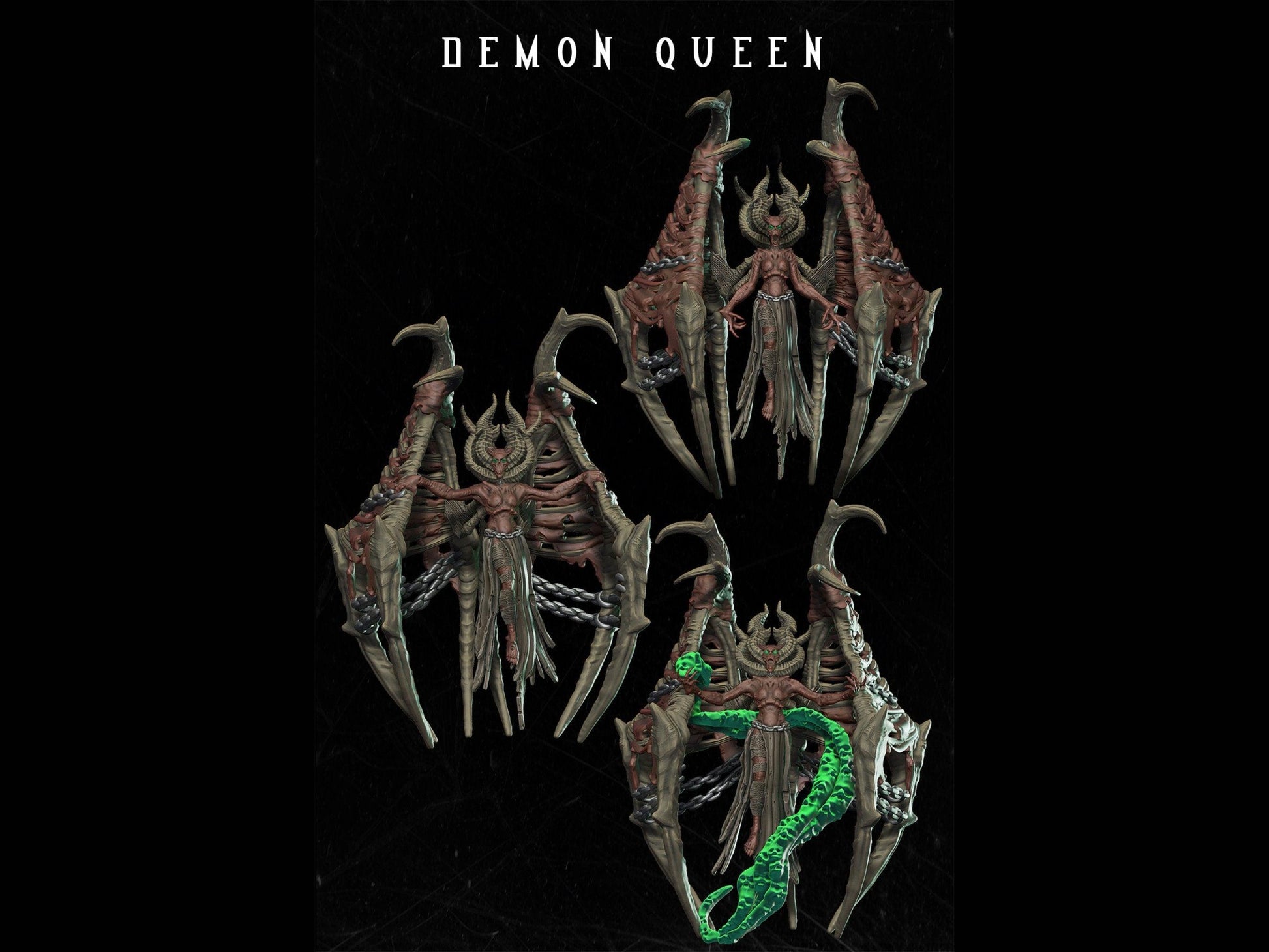 DnD Queen Demon Miniature 28mm scale Tabletop gaming DnD Miniature Dungeons and Dragons, dnd 5e dungeon master gift undead miniature - Plague Miniatures