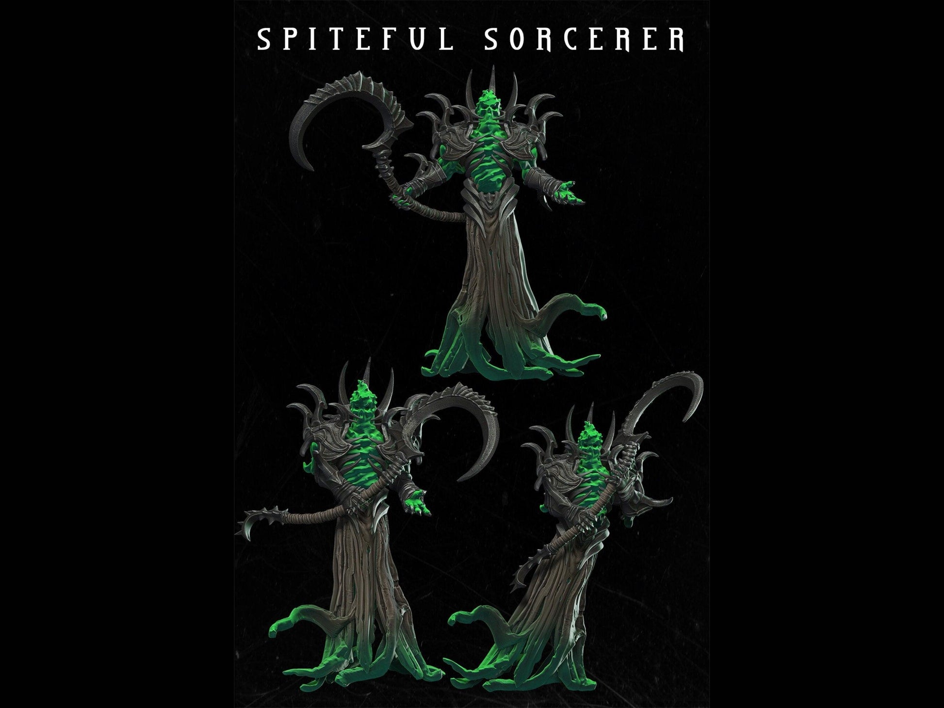 DnD Undead Monster Spiteful Sorcerer Miniature 28mm scale Tabletop gaming DnD Miniature Dungeons and Dragons, dnd 5e dungeon master gift - Plague Miniatures