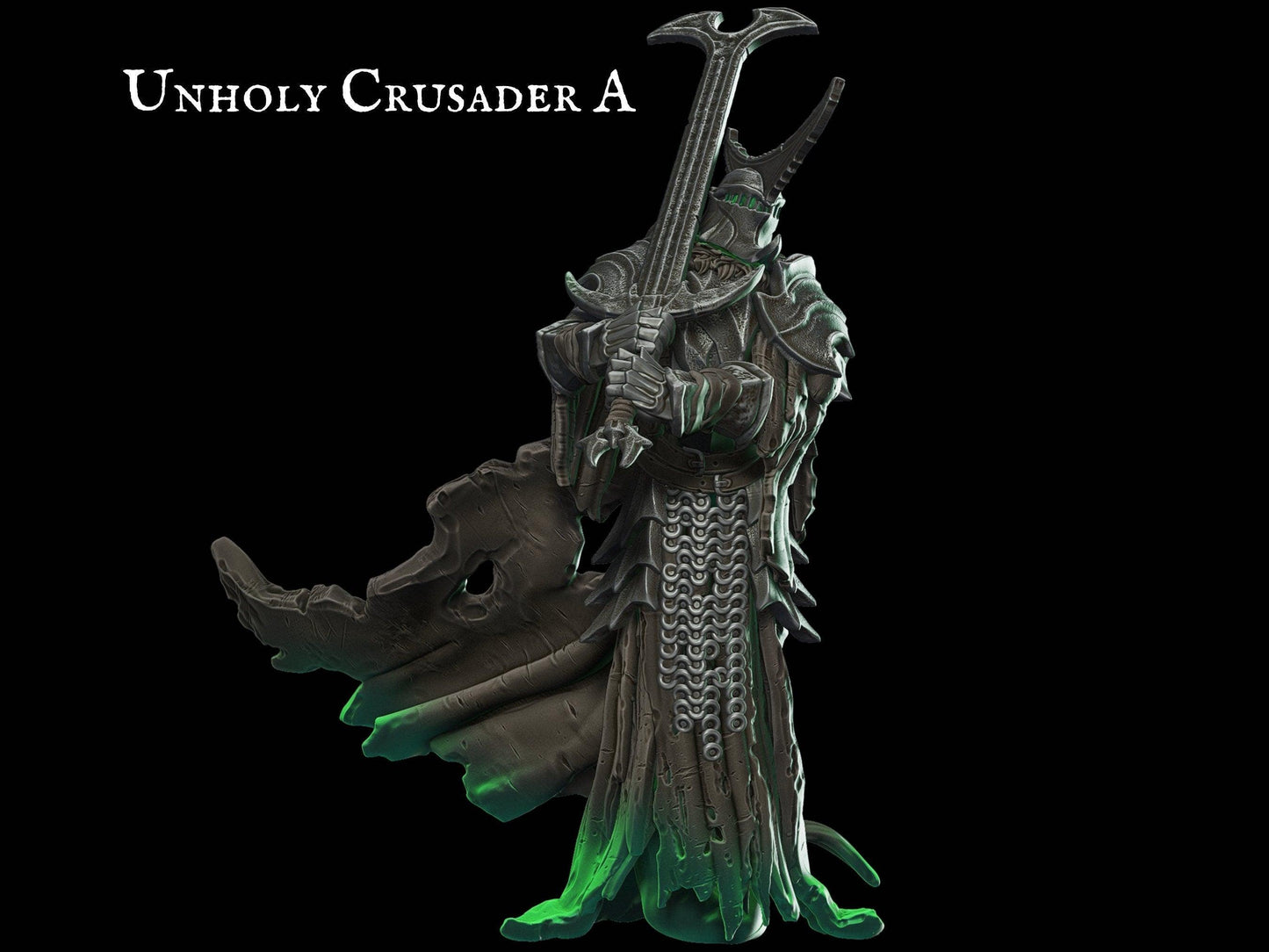 DnD Undead Unholy Crusader Miniature | 3 Poses | 28mm scale Tabletop gaming DnD Miniature Dungeons and Dragons, dnd monster manual - Plague Miniatures