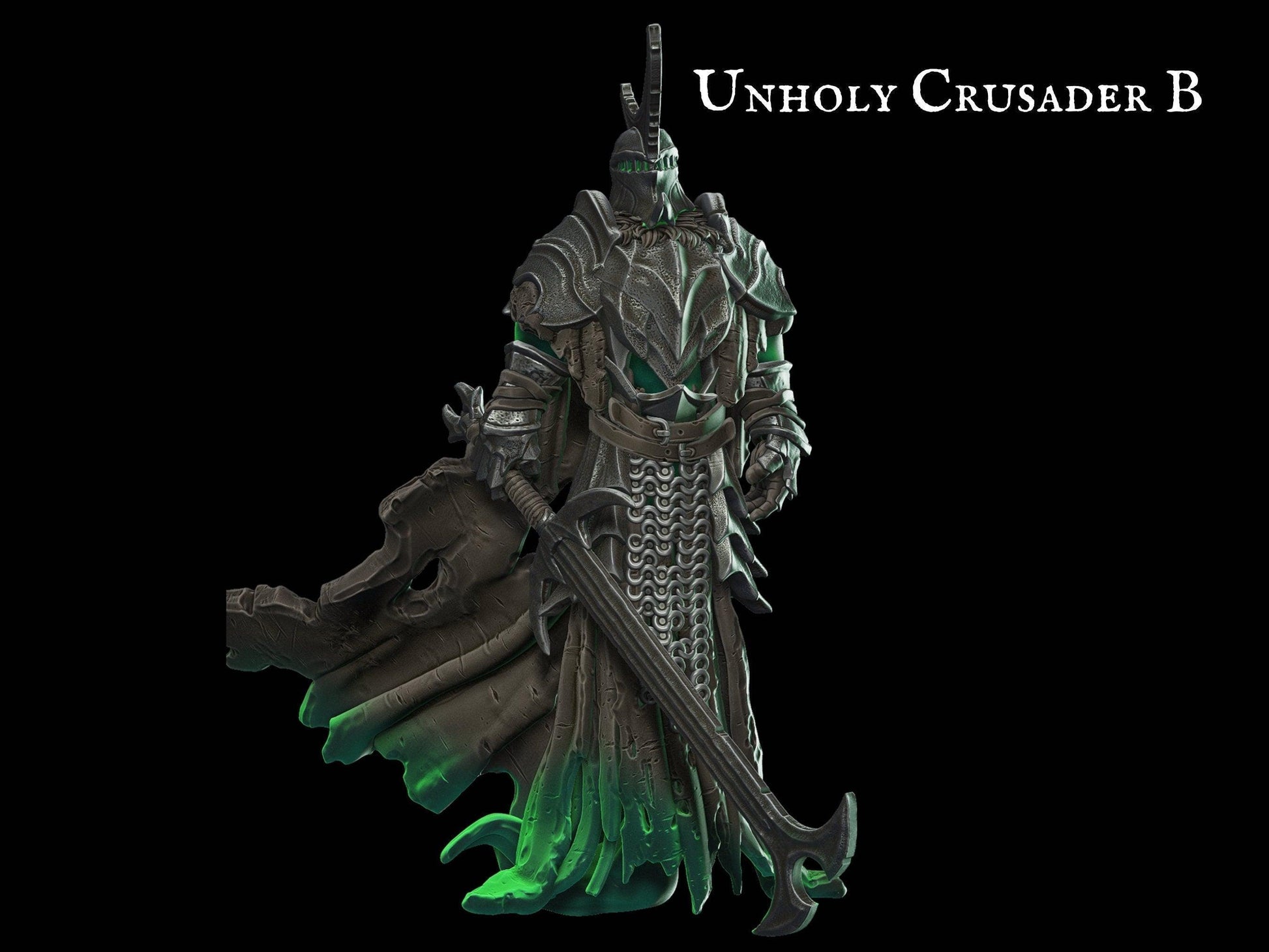 DnD Undead Unholy Crusader Miniature | 3 Poses | 28mm scale Tabletop gaming DnD Miniature Dungeons and Dragons, dnd monster manual - Plague Miniatures