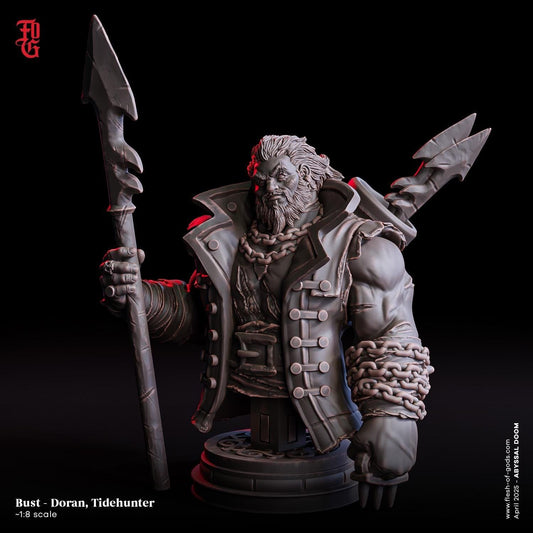 Doran Tidehunter, Seafarer Pirate | Nautical Resin Bust - Plague Miniatures