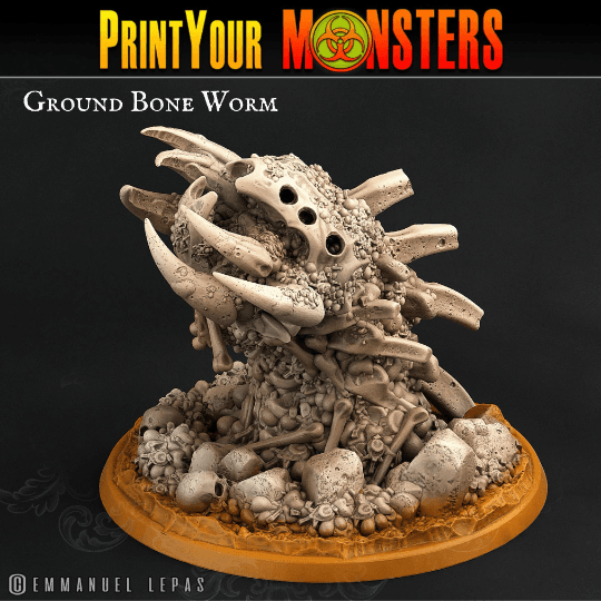 Double Headed Bone Worm Miniatures | Dungeons and Dragons Worm Miniatures - Plague Miniatures