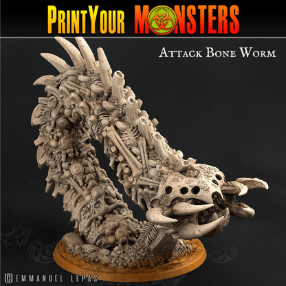 Double Headed Bone Worm Miniatures | Dungeons and Dragons Worm Miniatures - Plague Miniatures shop for DnD Miniatures