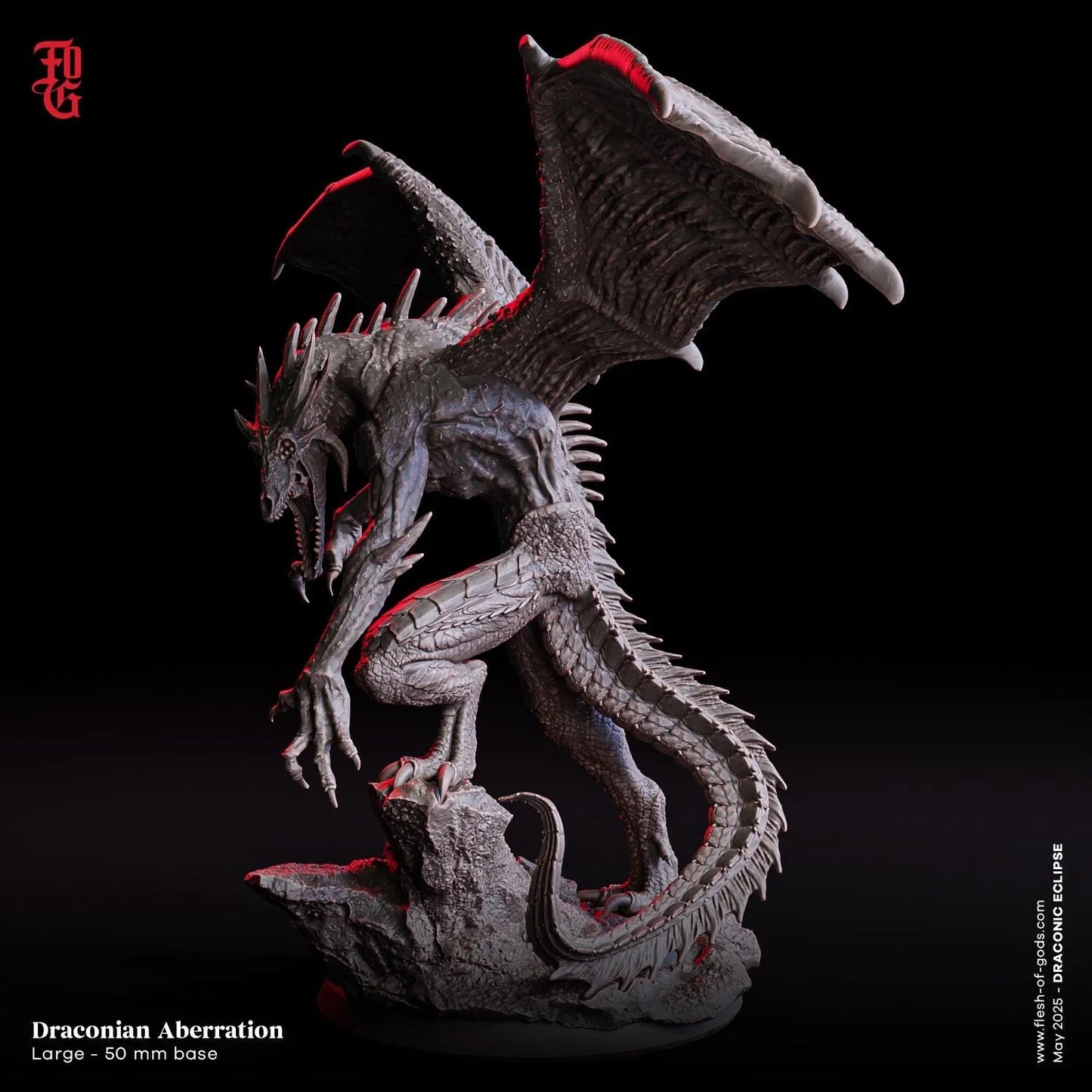 Draconian Aberration | Twisted Dragonkin Monstrosity Miniature | 50mm Base - Plague Miniatures