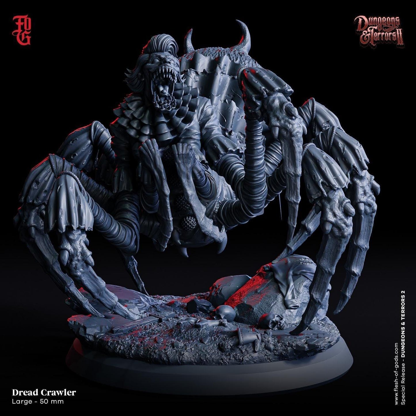 Dread Crawler Miniature | Eldritch Creature of Nightmares | 50mm Base - Plague Miniatures