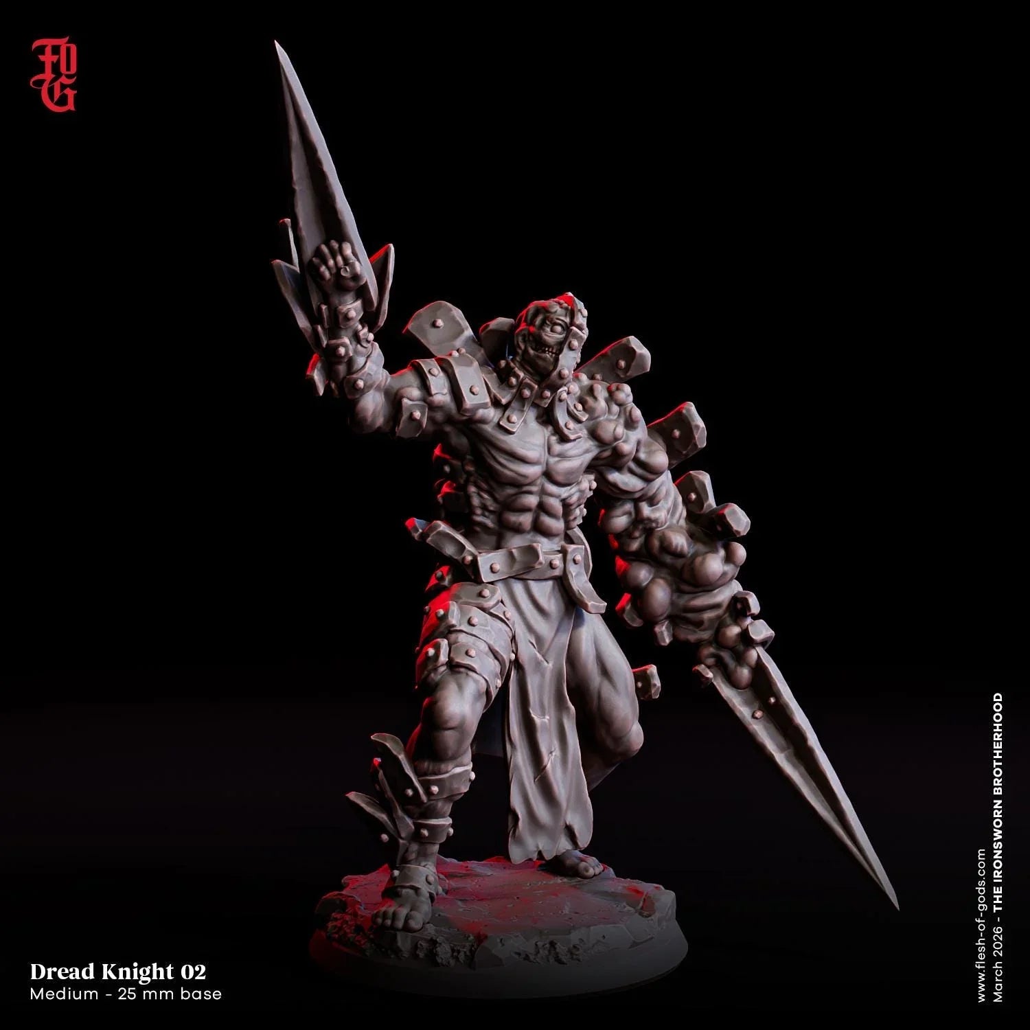 Dread Knight Miniature Fighter Monster Figurine Aberration Fig Solider Killing Machines | 32mm Scale 25mm Base | DnD Dungeons and Dragons 5e - Plague Miniatures
