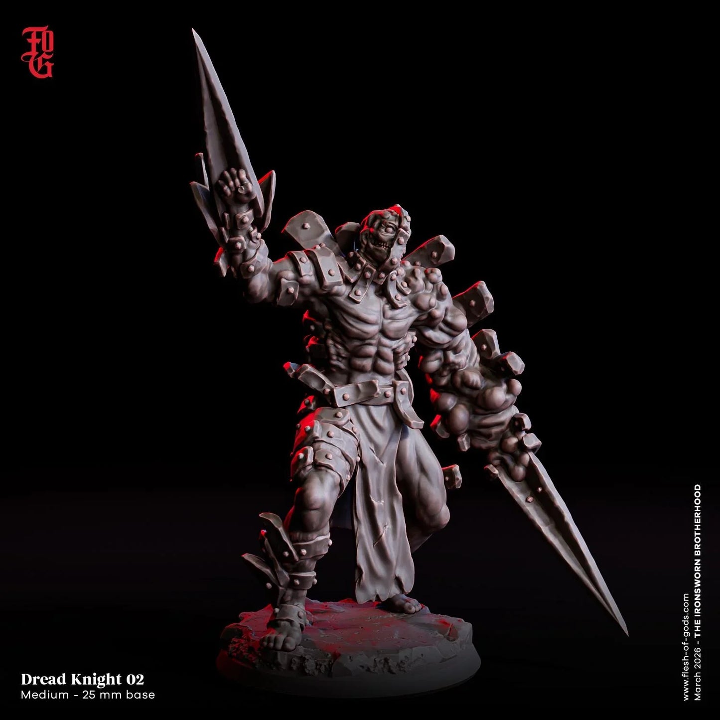 Dread Knight Miniature | Aberration Fighter Living Weapon Figurine | 32mm Scale - Plague Miniatures