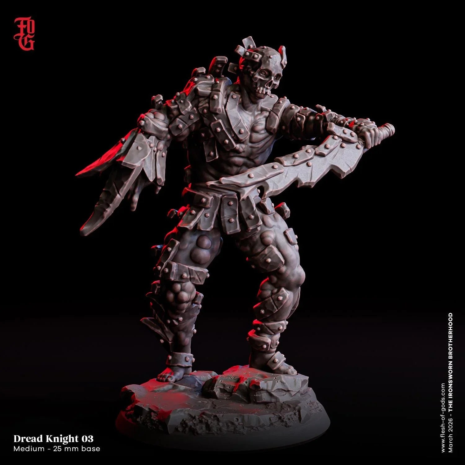 Dread Knight Miniature | Aberration Fighter Living Weapon Figurine | 32mm Scale - Plague Miniatures