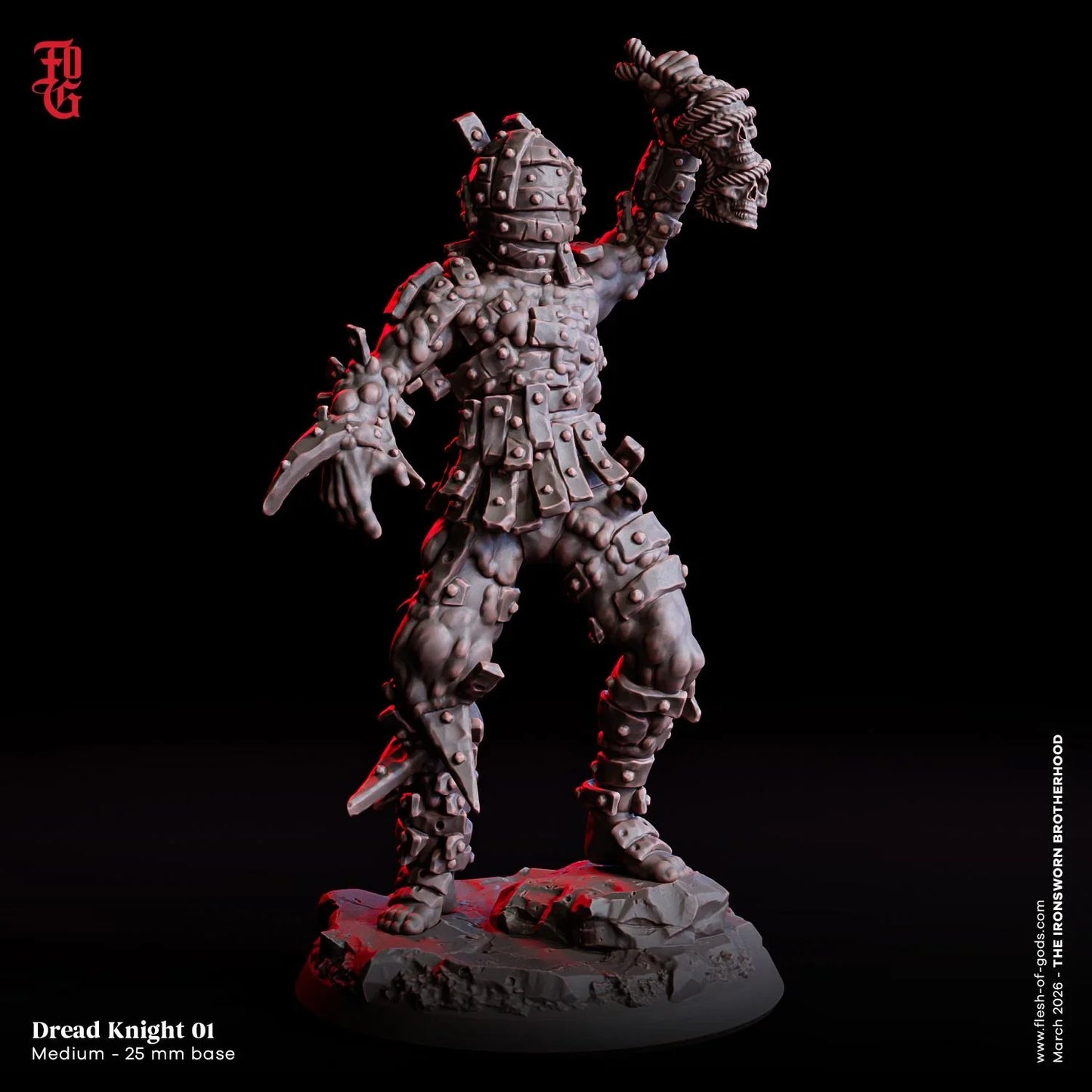 Dread Knight Miniature Set | Aberration Soldier Trio Monster Figurine Set | 32mm Scale - Plague Miniatures