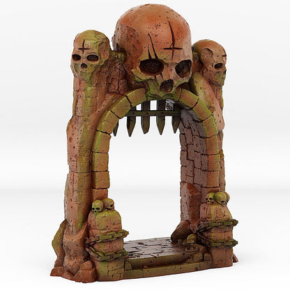 Dungeon Entrance Portal Miniature | Magic Fire Effect | Flaming Dungeon Terrain Prop | 28mm or 32mm Scale - Plague Miniatures