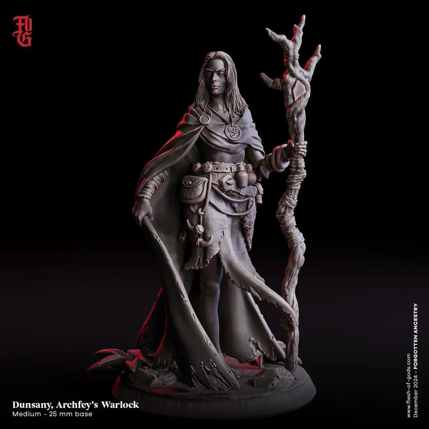 Dunsany, Archfey's Warlock Miniature | Spellcaster Figurine for DnD | 32mm or 75mm Scale - Plague Miniatures