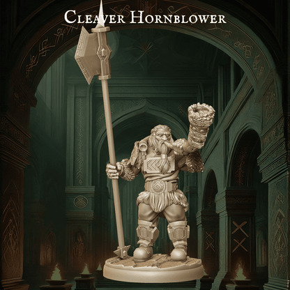 Dwarf Command Groups - 9 Poses | Tabletop Wargaming Miniatures | DnD Dwarf Army Bannerman - Plague Miniatures