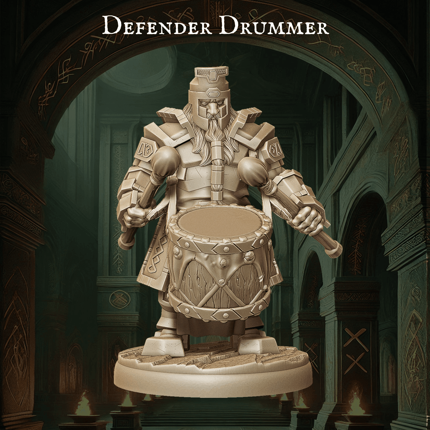 Dwarf Command Groups - 9 Poses | Tabletop Wargaming Miniatures | DnD Dwarf Army Bannerman - Plague Miniatures