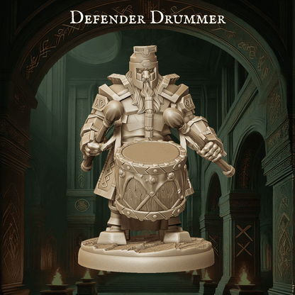 Dwarf Command Groups - 9 Poses | Tabletop Wargaming Miniatures | DnD Dwarf Army Bannerman - Plague Miniatures