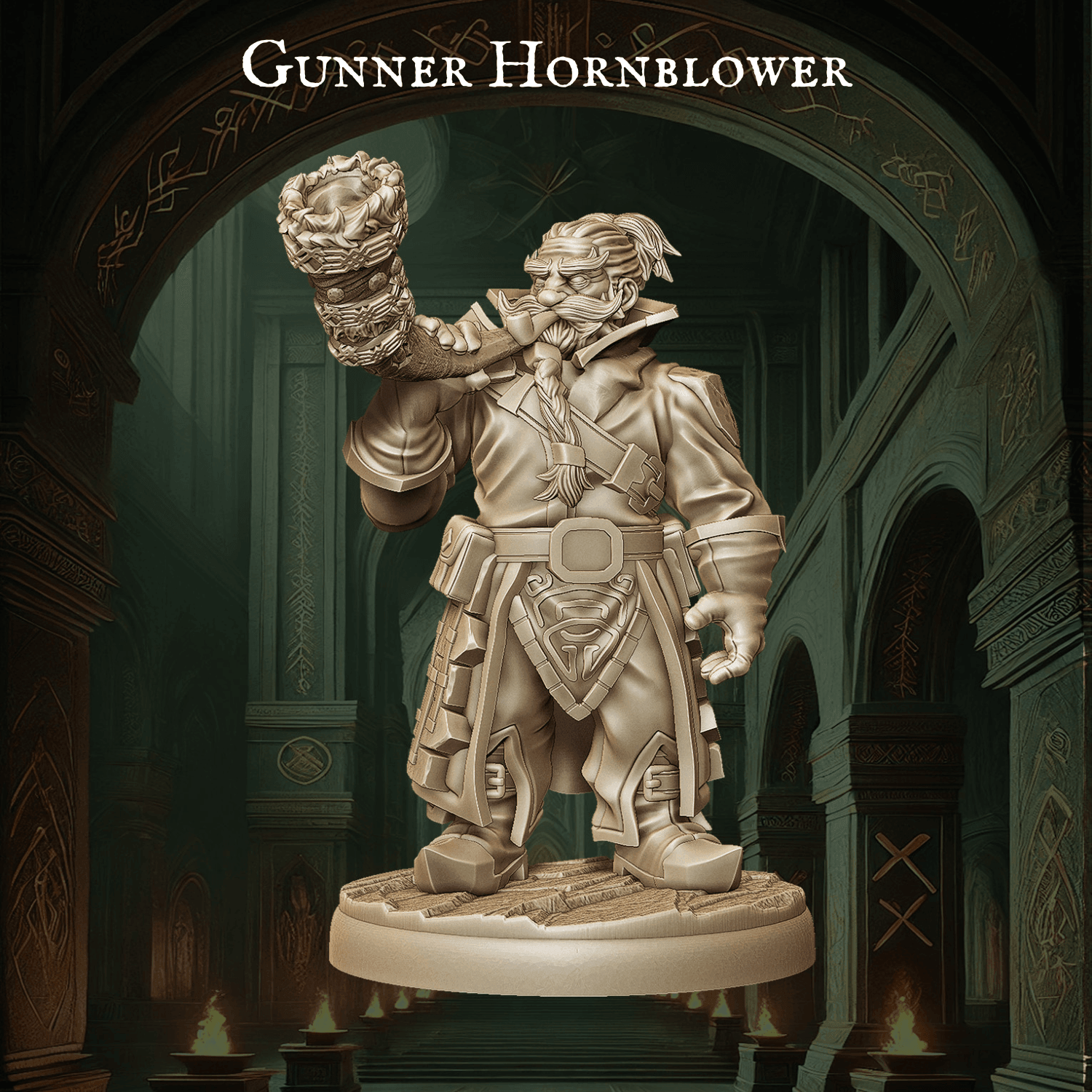 Dwarf Command Groups - 9 Poses | Tabletop Wargaming Miniatures | DnD Dwarf Army Bannerman - Plague Miniatures