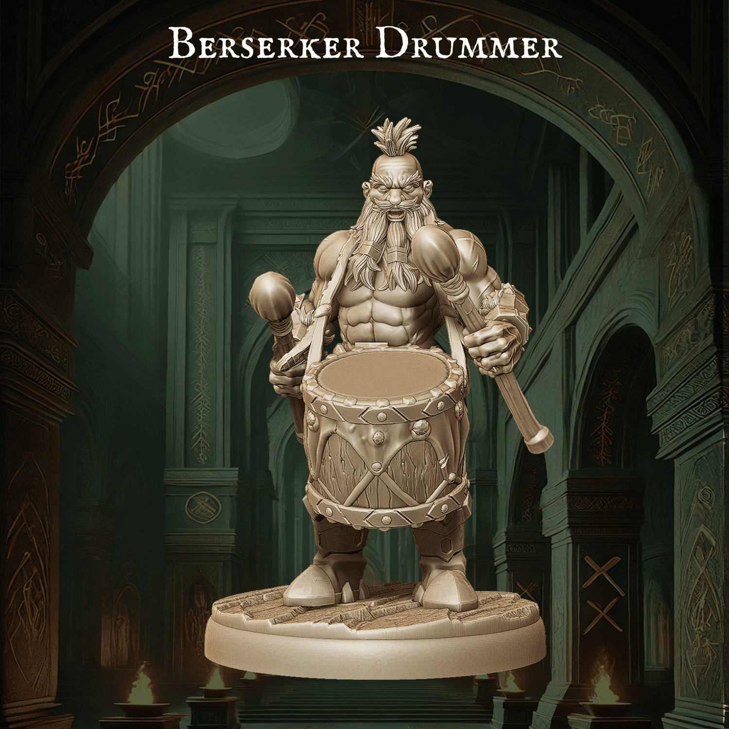 Dwarf Command Groups - 9 Poses | Tabletop Wargaming Miniatures | DnD Dwarf Army Bannerman - Plague Miniatures