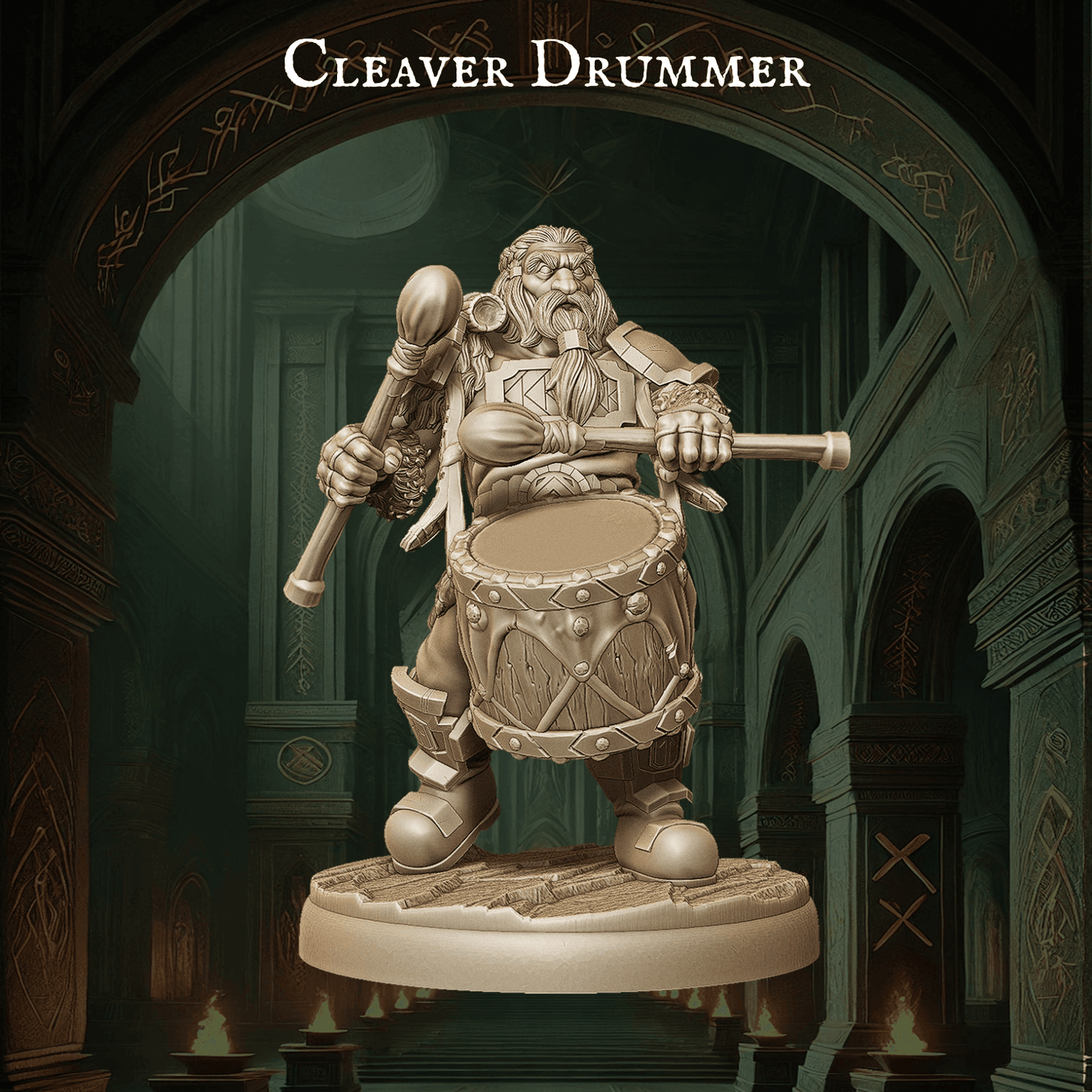 Dwarf Command Groups - 9 Poses | Tabletop Wargaming Miniatures | DnD Dwarf Army Bannerman - Plague Miniatures