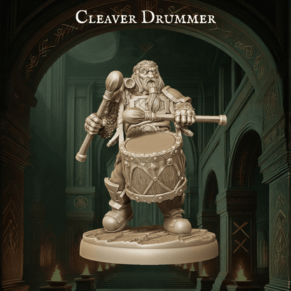 Dwarf Command Groups - 9 Poses | Tabletop Wargaming Miniatures | DnD Dwarf Army Bannerman - Plague Miniatures