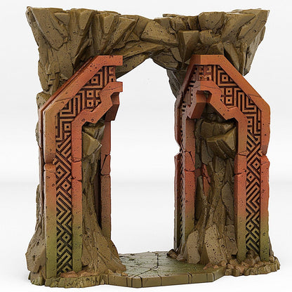 Dwarf Mine Portal Miniature | Rock Vortex Effect | Dungeon Terrain Prop | 28mm or 32mm Scale - Plague Miniatures