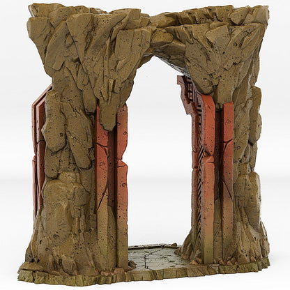 Dwarf Mine Portal Miniature | Rock Vortex Effect | Dungeon Terrain Prop | 28mm or 32mm Scale - Plague Miniatures