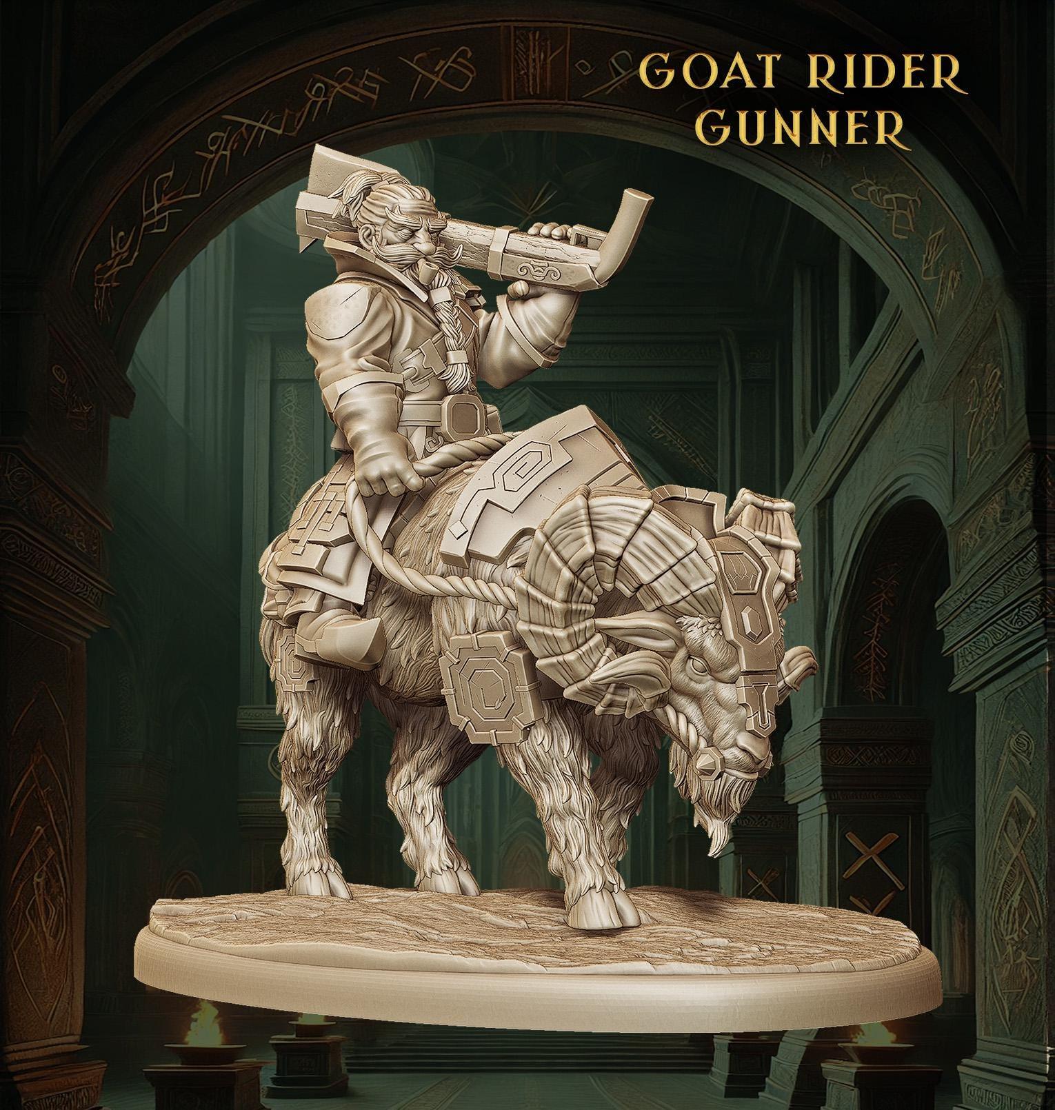 Dwarf Shaman | Goat Rider Dwarf Miniature | Mystical Tabletop Gaming Figure | 50mm Base - Plague Miniatures