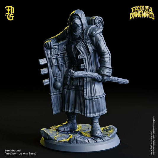 Earthbound Traveler Miniature | Dog Outcast Follower Figurine for MÖRK BORG | 32mm Scale - Plague Miniatures