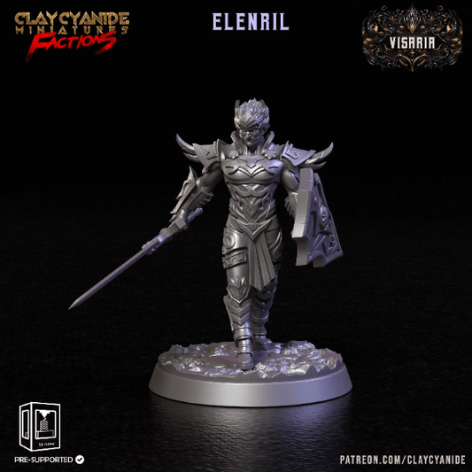 Elenril Viseria's Noble Warrior Miniature | 32mm Scale - Plague Miniatures shop for DnD Miniatures