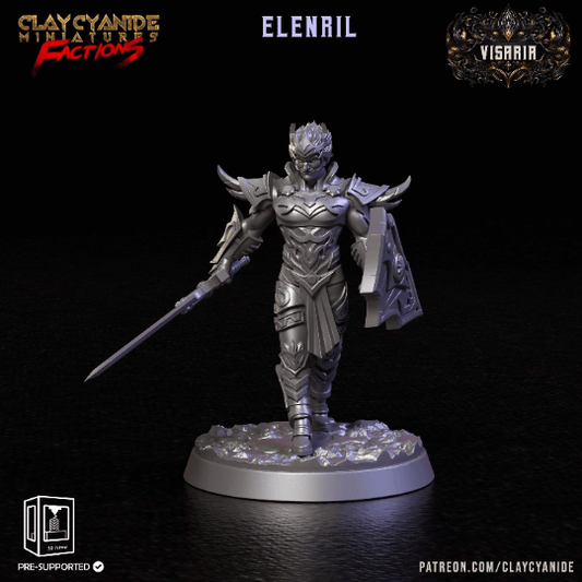 Elenril Viseria's Noble Warrior Miniature | 32mm Scale - Plague Miniatures