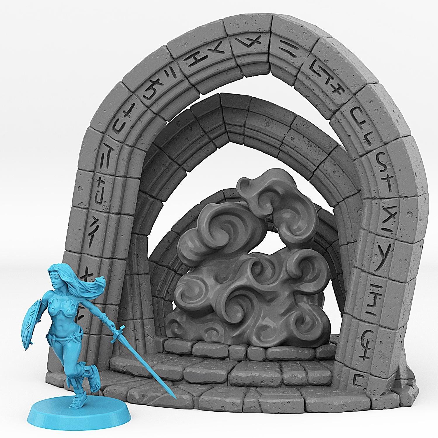 Elf Celestial Portal Miniature | Cloud Effect | Enchanted Dungeon Terrain Prop | 28mm or 32mm Scale - Plague Miniatures