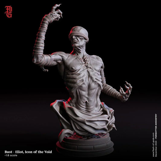 Eliot, Icon of the Void Bust Statue | Resin Undead Monster Nerdy Decor - Plague Miniatures